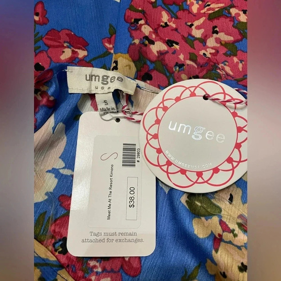 UMGEE Meet Me At The Resort Boutique Floral Kimono‎ NWT Sz Small - Picture 7 of 7